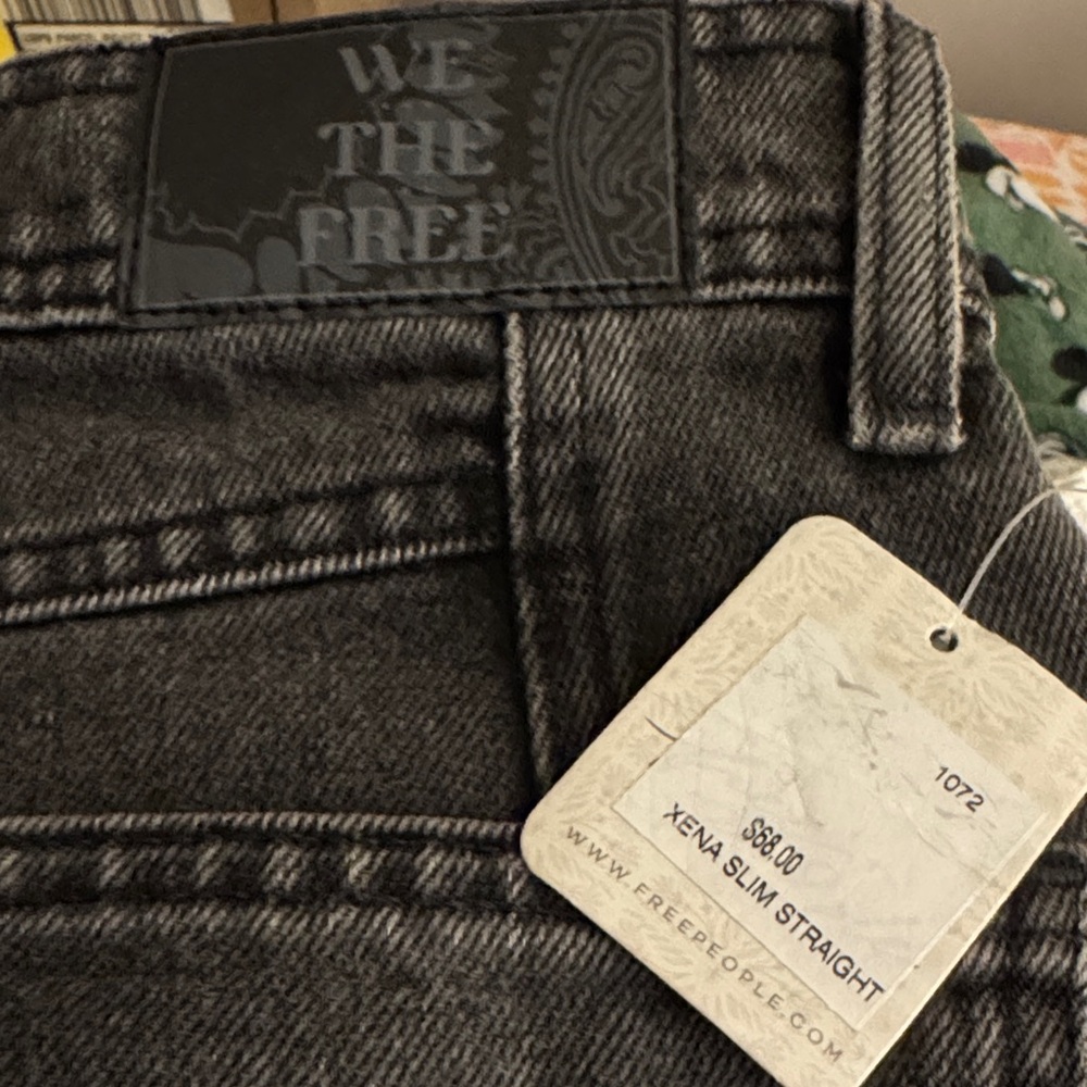 We The Free Zena Slim Straight Charcoal Jeans